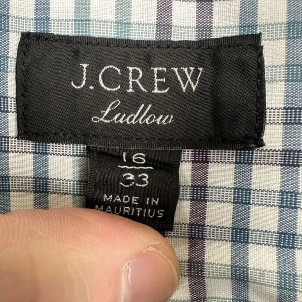 J Crew Ludlow Dress Shirt Mens 16-33 Muli Plaid Button Up Long Sleeve Stretch